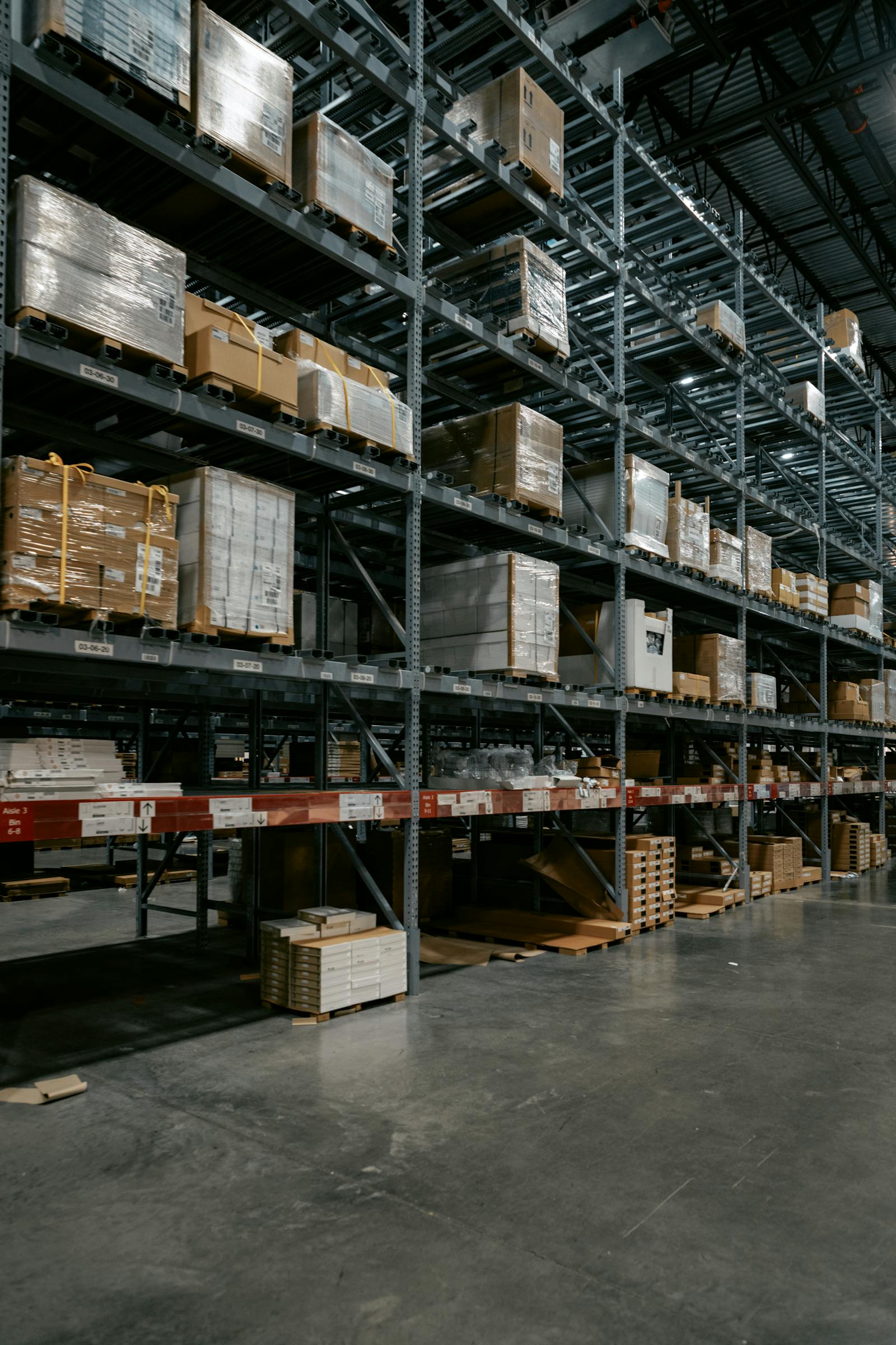 Multiple shipments staged and organized by project