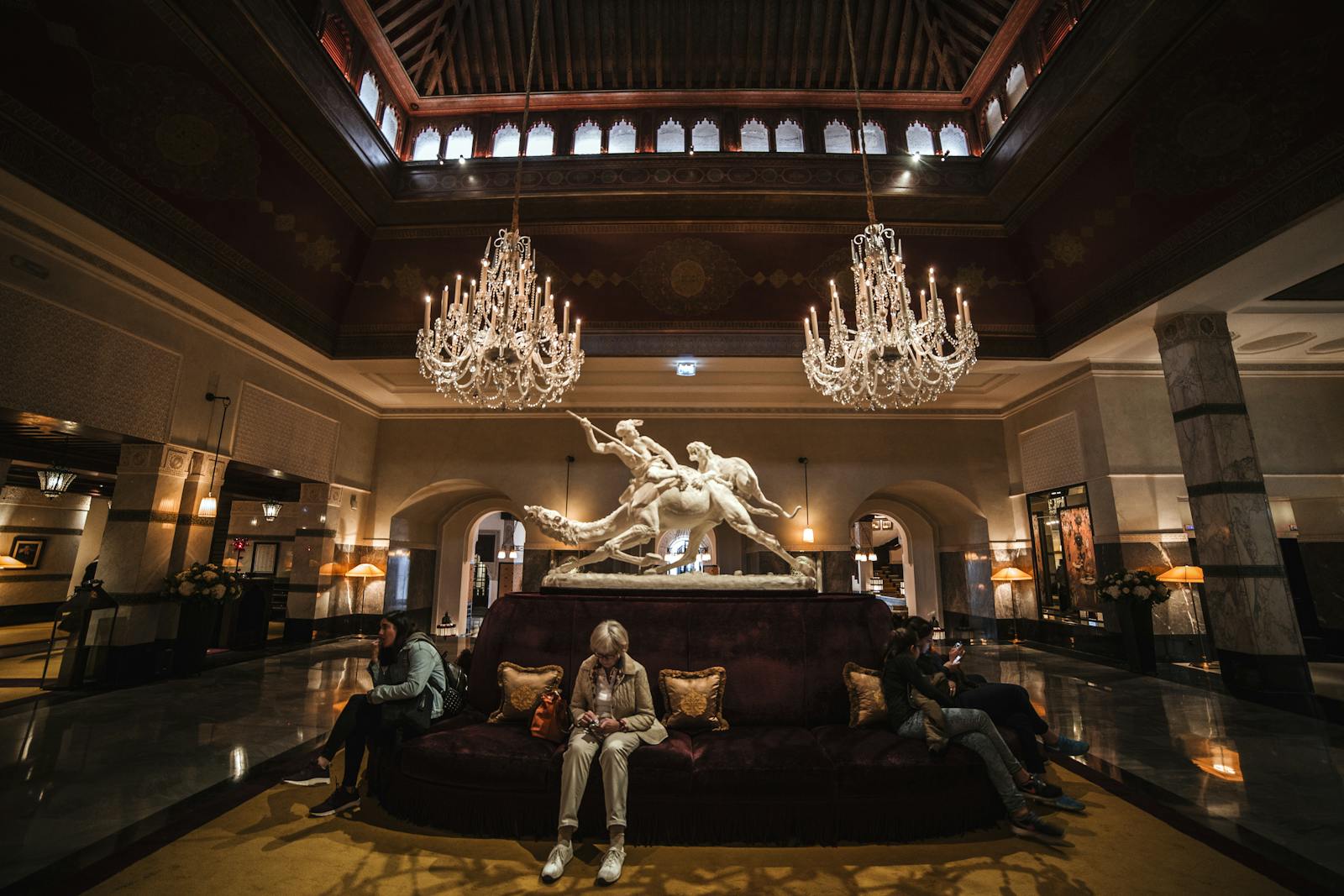 Luxury hotel lobby with professional FF&E installation