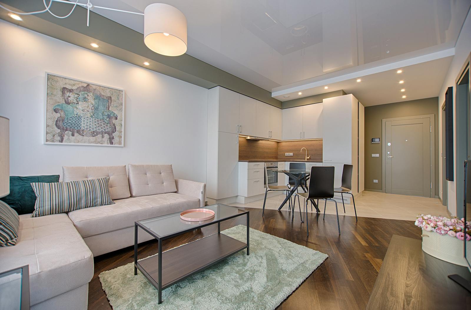 High-end residential interior with curated designer furniture